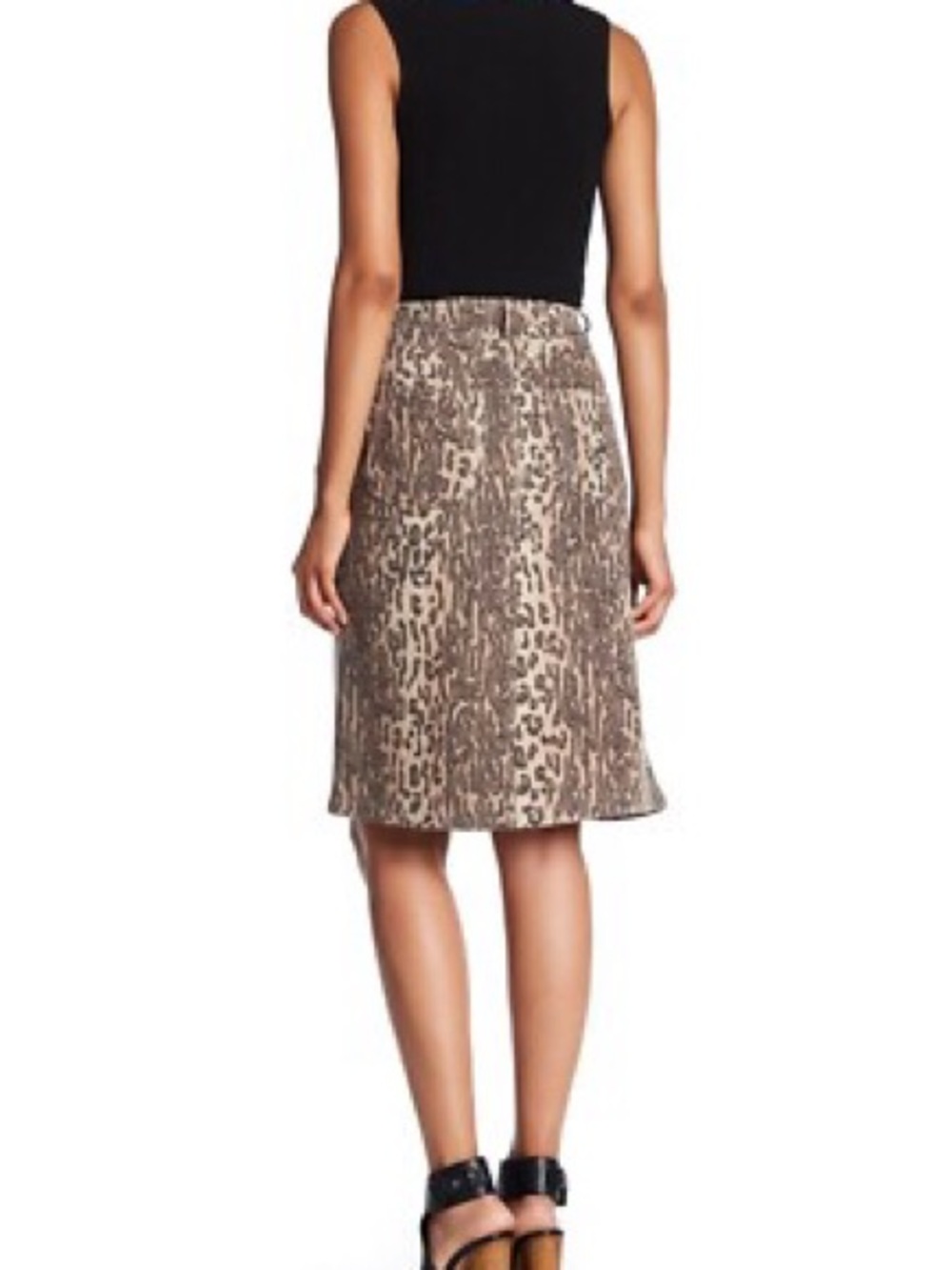 See By Chloe Lynx Wool Blend Midi Skirt S6AJU12-S6A005 Size 40